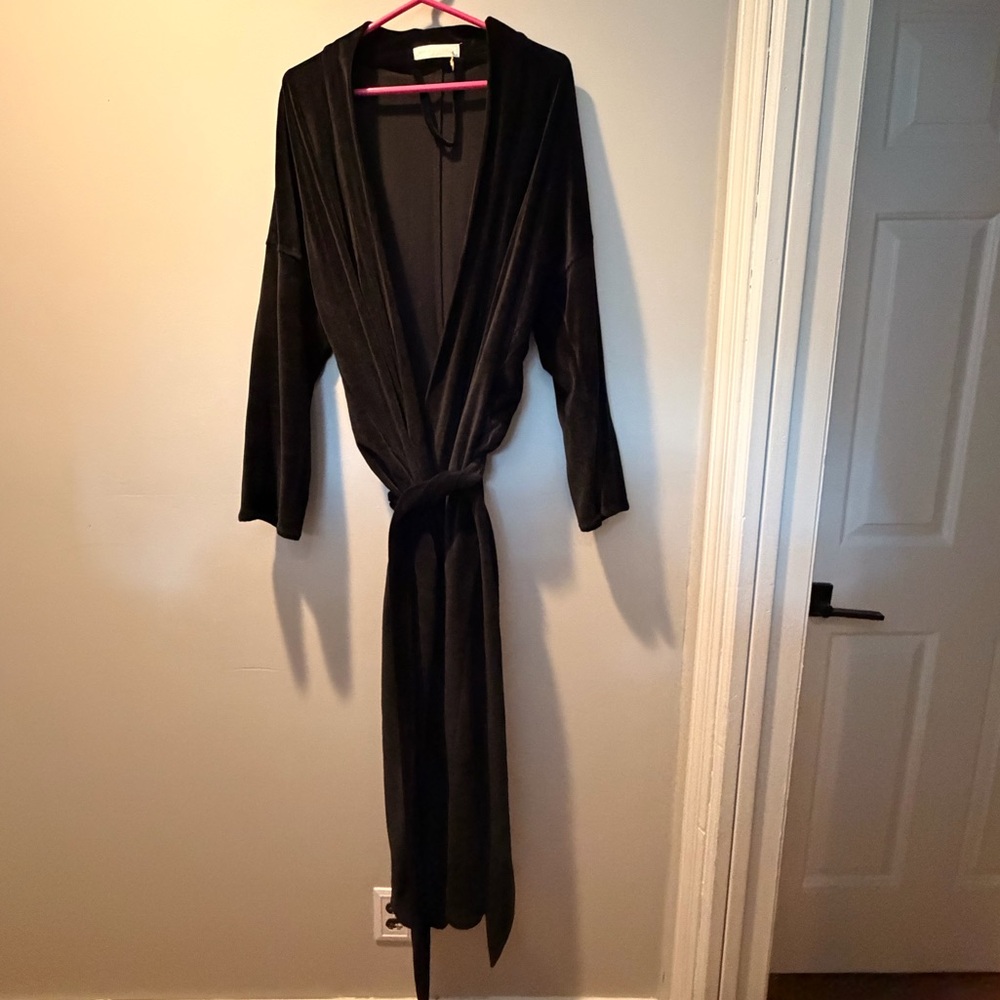 Sunday Forever black velvet robe